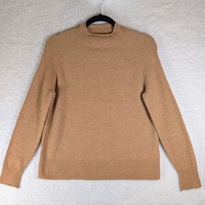 284-J. Crew Camel Turtleneck Sweater Fit Small Merino Wool Blend